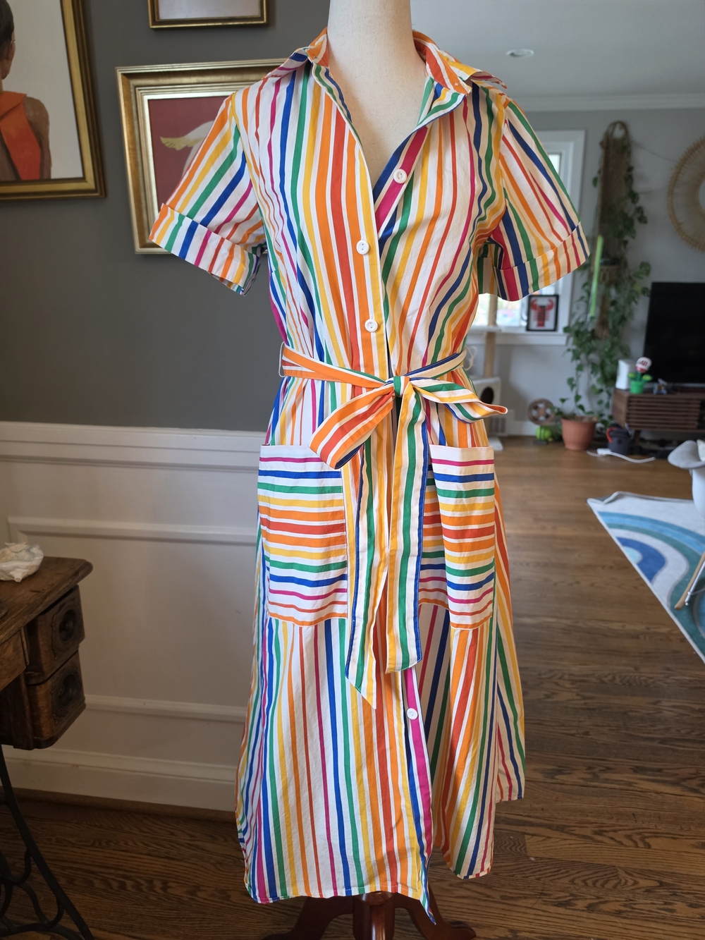 Christopher John Rogers X Target Rainbow Striped Shirt Dress Size 0